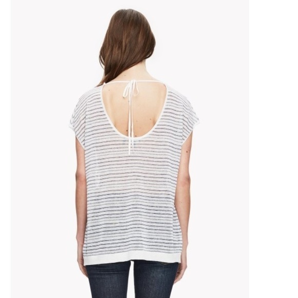 Theory Varinka Linen-Blend Knit Tie-Back Sweater - Picture 2 of 3